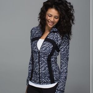 Lululemon Define Jacket- Net Pop Navy & White Geometric Print